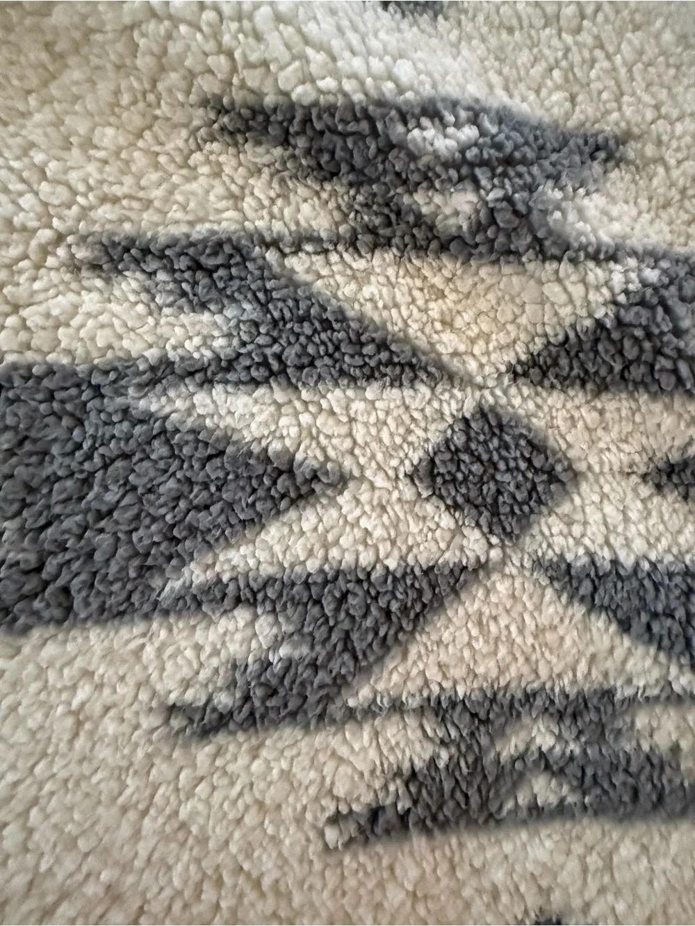 Pendleton Aztec Southwest Sherpa Fleece Throw Blanket Gray & Cream 50x70